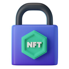 Encrypted nft 3d icon illustration