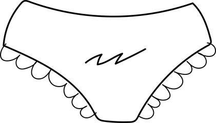 Hand drawn underwear illustration on transparent background.
