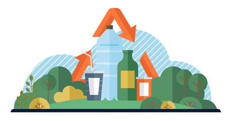 Clean city vector illustration. It promotes biodiversity, creating habitats for plants and animals to thrive a midst urban landscape The integration of nature into cityscape enhances quality of life