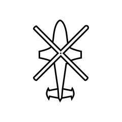 Helicopter vector icon. aircraft illustration sign. fly symbol. airline logo isolated on white background.