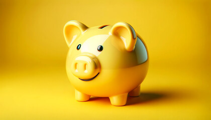 piggy bank on a yellow background