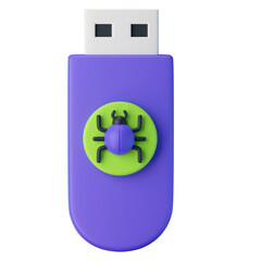 Obraz premium Flashdisk virus 3d icon illustration