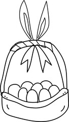 Easter eggs illustration on transparent background.