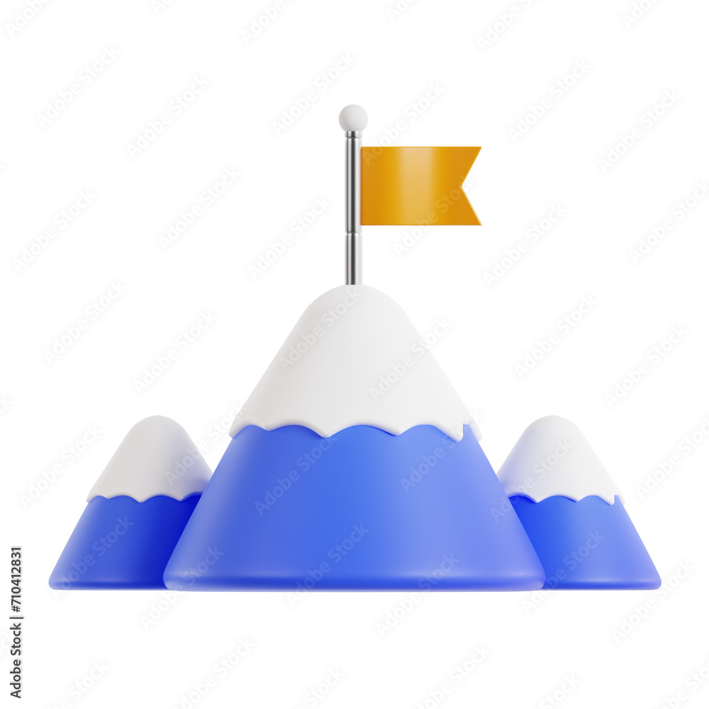 Poster 3d achievement model strategies for reaching goals. 3d illustration, 3d element, 3d rendering. 3d vi