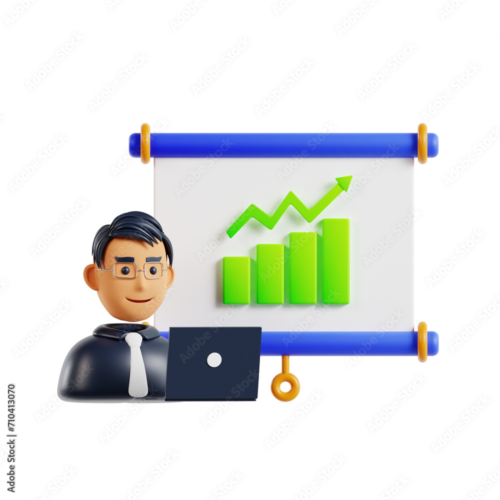 Poster 3d business presentation model feedback for continuous improvement. 3d illustration, 3d element, 3d 