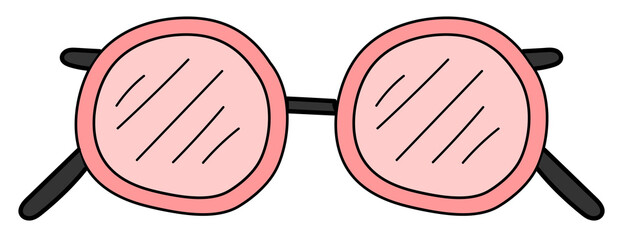 Hand drawn glasses illustration on transparent background.
