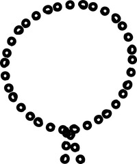 Hand drawn necklace illustration on transparent background.
