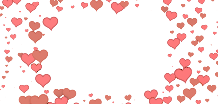 hearts isolated on transparent background. Valentine’s day design.