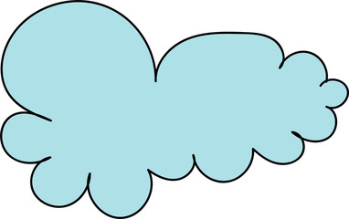 Hand drawn cloud illustration on transparent background.