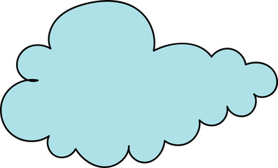 Hand drawn cloud illustration on transparent background.
