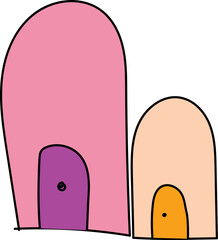 Hand drawn house illustration on transparent background.
