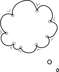 Hand drawn bubbles illustration on transparent background.