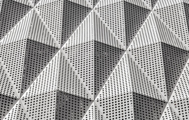 Finishing of the building with modern materials from an aluminum facade. Fragment of a modern...