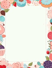 Floral Border for Wedding Invitations and Greeting Cards, DIY Designใ Hand-Drawn Botanical Frame - Perfect for Spring and Summer Stationery. Colorful Flower Illustration Border, Ideal for Crafting.