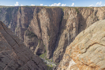 View into The Narrows of  the Black Canyon of the Gunnison seen from Balanced Rock View on the...