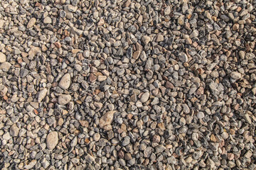 Lots of crushed stone texture, stone background, raw material for concrete.