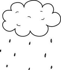 Hand drawn cute cloud illustration on transparent background.