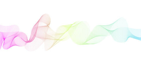 Abstract colorful wave and curve lines with technology background. Abstract frequency sound wave technology and science background. Wavy banner, template design.
