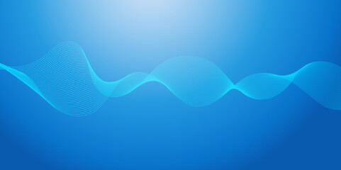 Abstract shiny blue moving wave lines design element for banner design. Abstract futuristic technology wave glowing lines background.