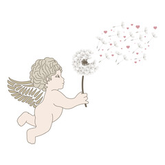 cupid with dandelion 