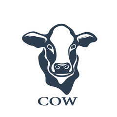 Vector of a cow head design on white background.