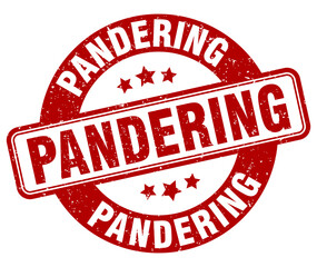 pandering stamp. pandering label. round grunge sign
