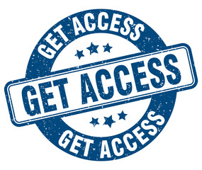 get access stamp. get access label. round grunge sign