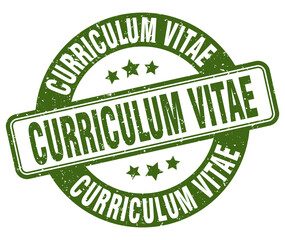 curriculum vitae stamp. curriculum vitae label. round grunge sign