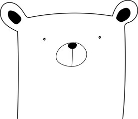 Cute cartoon bear illustration on transparent background.