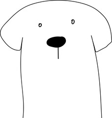 Cute cartoon dog illustration on transparent background.