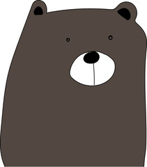 Cute cartoon bear illustration on transparent background.