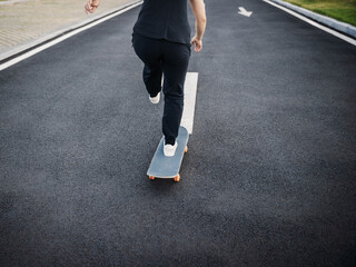 Skateboarder skateboarding outdoors in city