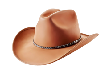 Cowboy texas rodeo hat on transparent background. Generative ai design art.