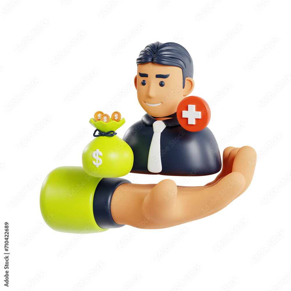 Aufkleber 3d referral bonus model earning and utilizing referral rewards. 3d illustration, 3d element, 3d rend