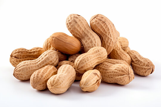 peanuts on isolated photo. generative ai