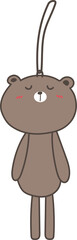 Cute cartoon bear illustration on transparent background.