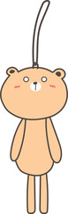 Cute cartoon bear illustration on transparent background.