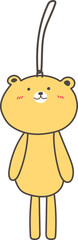 Cute cartoon bear illustration on transparent background.