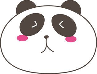 Cute cartoon panda illustration on transparent background.