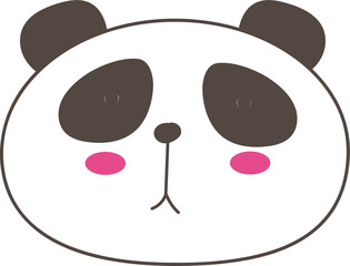 Cute cartoon panda illustration on transparent background.