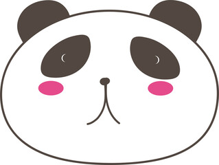 Cute cartoon panda illustration on transparent background.