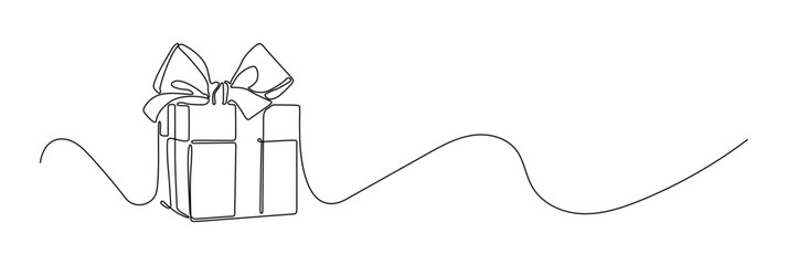 outline drawing of gift box as a border with free space for text. present for birthday party, christmas, valentine and gift. isolated on a transparent background