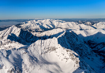 Tatry z lotu ptaka centralnie Hruby Wierch