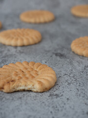 biscuits lying on the gray table
