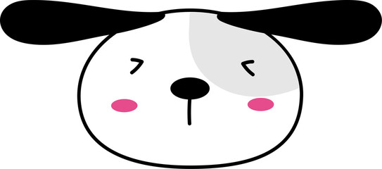 Cute cartoon dog illustration on transparent background.
