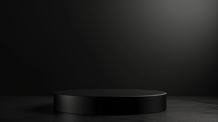black podium background with abstract stand for product presentation