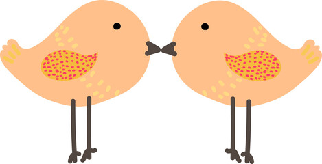 Cute cartoon bird illustration on transparent background.