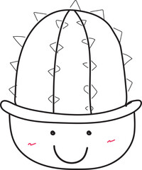 Hand drawn cactus illustration, Transparent background