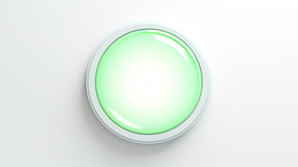 green light fluorescent button isolated on the background of computer graphics website design