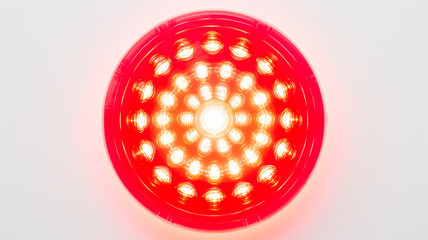 red light fluorescent button isolated on the background of computer graphics website design